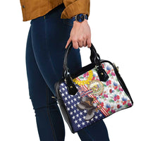 Hawaii and United States Together Shoulder Handbag Seal of Hawaii and Bald Eagle - Wonder Print Shop