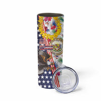 Hawaii and United States Together Skinny Tumbler Seal of Hawaii and Bald Eagle - Wonder Print Shop