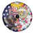 Hawaii and United States Together Spare Tire Cover Seal of Hawaii and Bald Eagle - Wonder Print Shop
