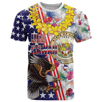 Hawaii and United States Together T Shirt Seal of Hawaii and Bald Eagle - Wonder Print Shop