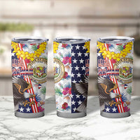 Hawaii and United States Together Tumbler Cup Seal of Hawaii and Bald Eagle - Wonder Print Shop