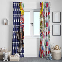 Hawaii and United States Together Window Curtain Seal of Hawaii and Bald Eagle - Wonder Print Shop