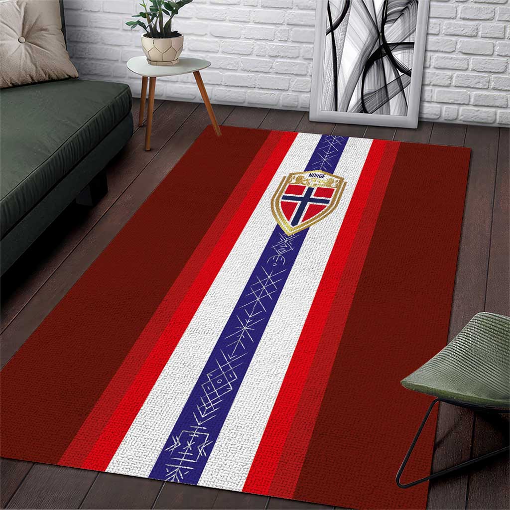 Norway Football Area Rug Norwegian Stripes-Viking Style - Wonder Print Shop