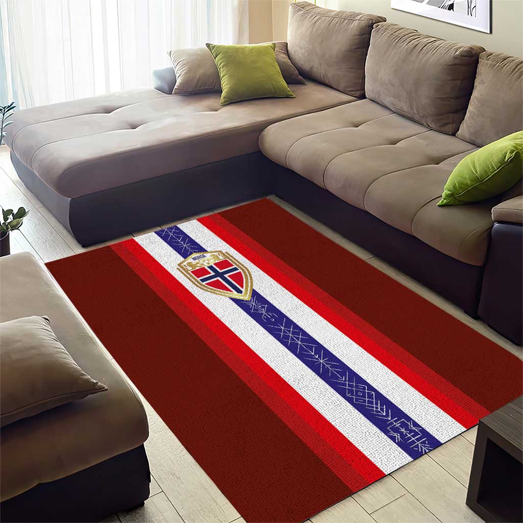 Norway Football Area Rug Norwegian Stripes-Viking Style - Wonder Print Shop