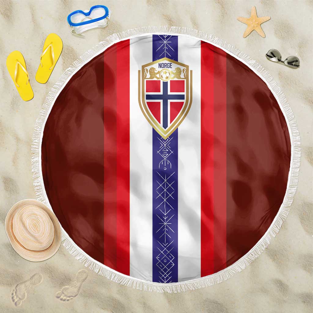 Norway Football Beach Blanket Norwegian Stripes-Viking Style - Wonder Print Shop