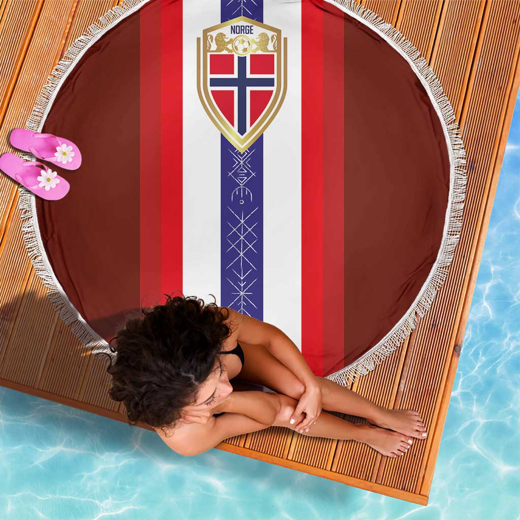 Norway Football Beach Blanket Norwegian Stripes-Viking Style - Wonder Print Shop