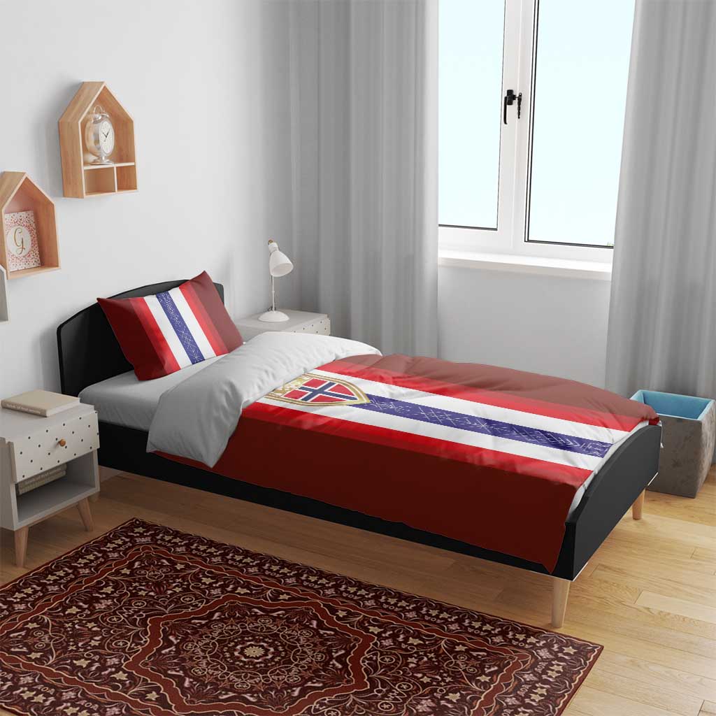 Norway Football Bedding Set Norwegian Stripes-Viking Style - Wonder Print Shop