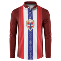 Custom Norway Football Button Sweatshirt Norwegian Stripes-Viking Style - Wonder Print Shop