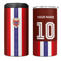 Custom Norway Football 4 in 1 Can Cooler Tumbler Norwegian Stripes-Viking Style - Wonder Print Shop