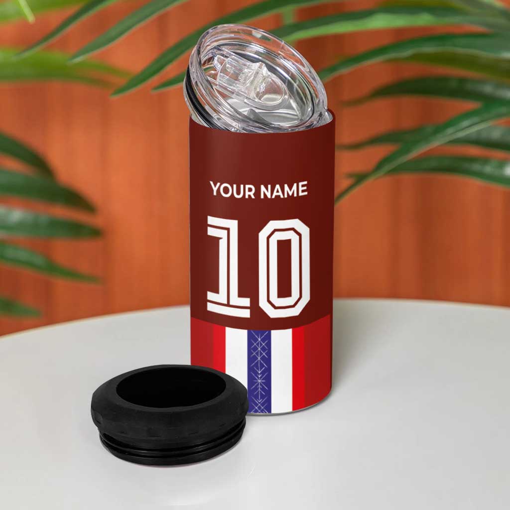 Custom Norway Football 4 in 1 Can Cooler Tumbler Norwegian Stripes-Viking Style - Wonder Print Shop