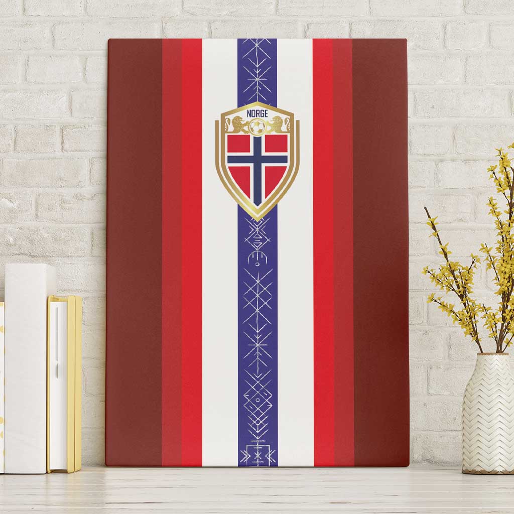 Norway Football Canvas Wall Art Norwegian Stripes-Viking Style - Wonder Print Shop