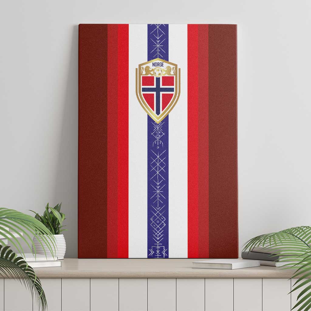 Norway Football Canvas Wall Art Norwegian Stripes-Viking Style - Wonder Print Shop
