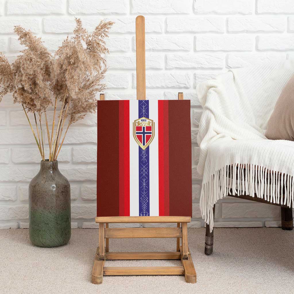 Norway Football Canvas Wall Art Norwegian Stripes-Viking Style - Wonder Print Shop