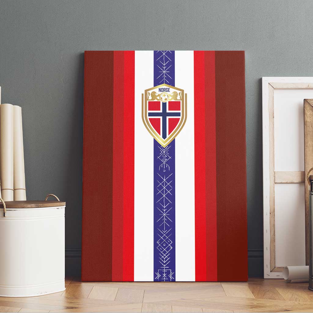 Norway Football Canvas Wall Art Norwegian Stripes-Viking Style - Wonder Print Shop