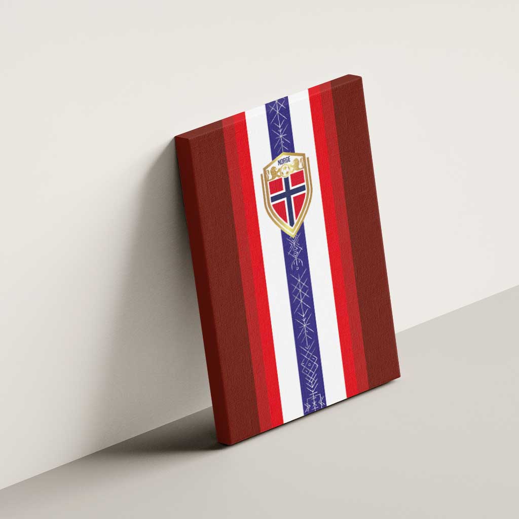 Norway Football Canvas Wall Art Norwegian Stripes-Viking Style - Wonder Print Shop