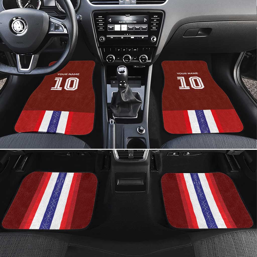 Norway Football Car Mats Norwegian Stripes-Viking Style - Wonder Print Shop
