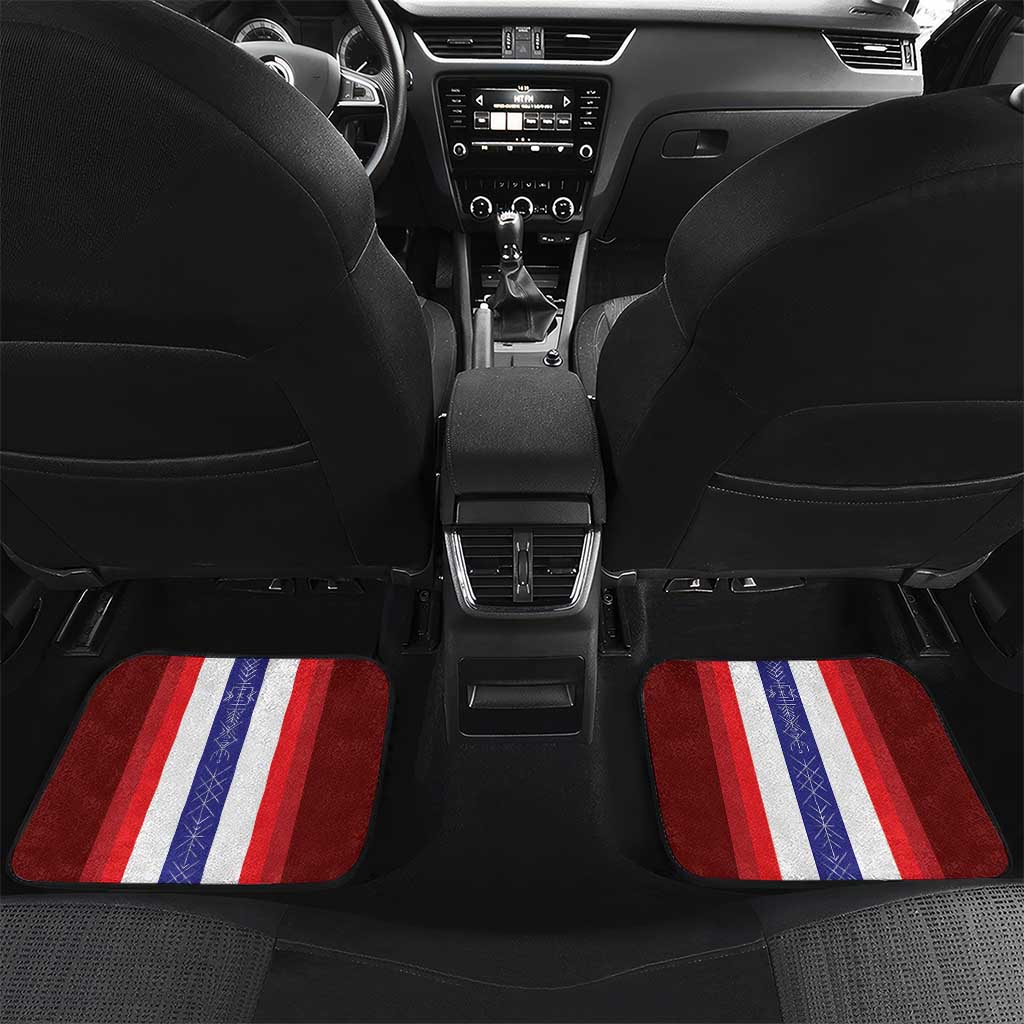 Norway Football Car Mats Norwegian Stripes-Viking Style - Wonder Print Shop