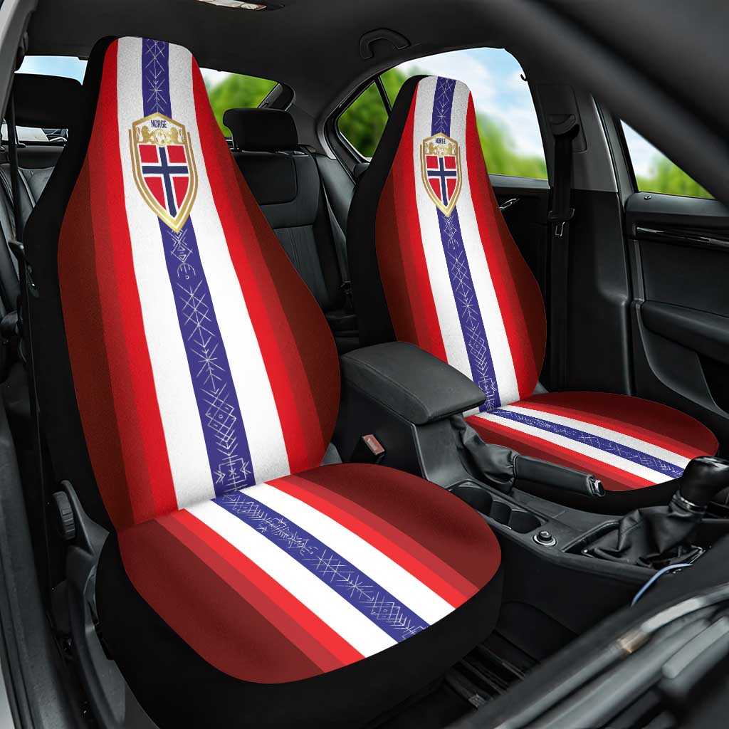 Norway Football Car Seat Cover Norwegian Stripes-Viking Style - Wonder Print Shop
