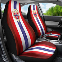 Norway Football Car Seat Cover Norwegian Stripes-Viking Style - Wonder Print Shop