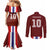 Custom Norway Football Couples Matching Mermaid Dress and Long Sleeve Button Shirt Norwegian Stripes-Viking Style - Wonder Print Shop