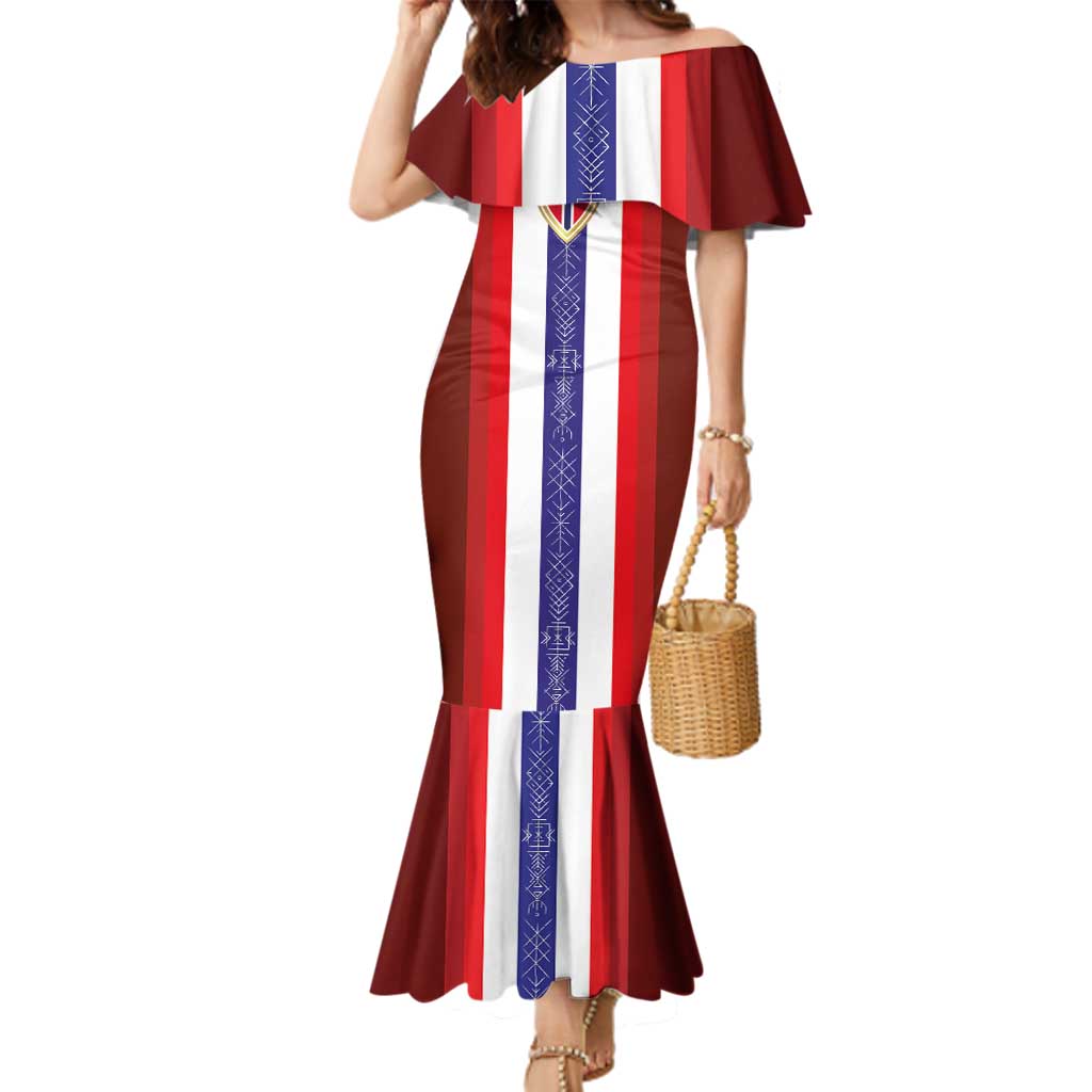 Custom Norway Football Family Matching Mermaid Dress and Hawaiian Shirt Norwegian Stripes-Viking Style - Wonder Print Shop