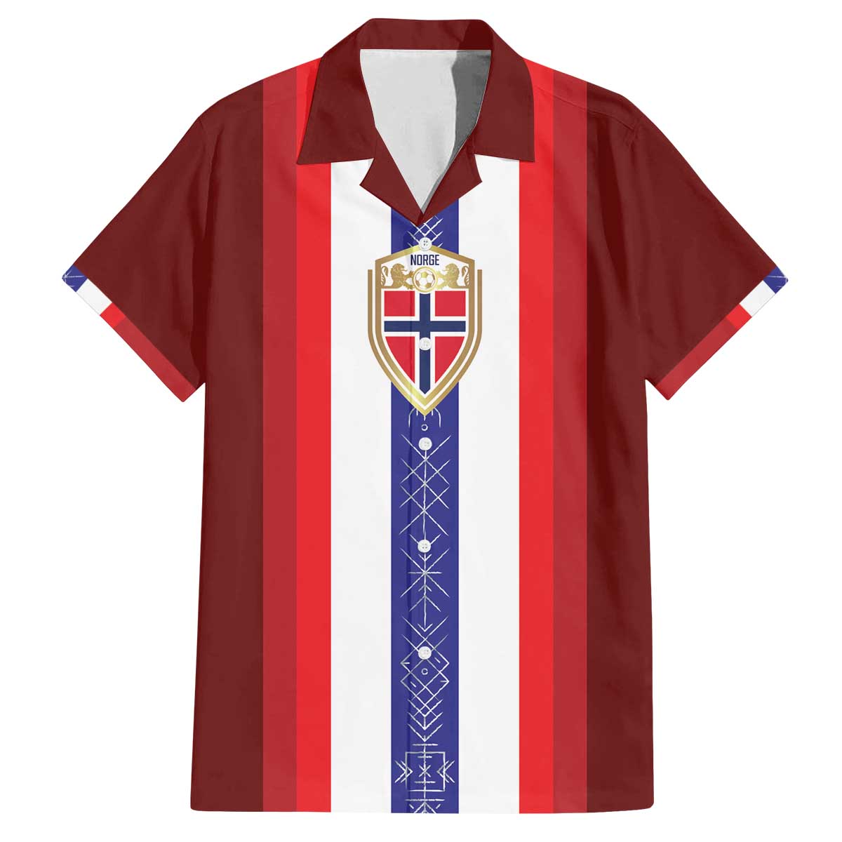 Custom Norway Football Family Matching Off The Shoulder Long Sleeve Dress and Hawaiian Shirt Norwegian Stripes-Viking Style - Wonder Print Shop