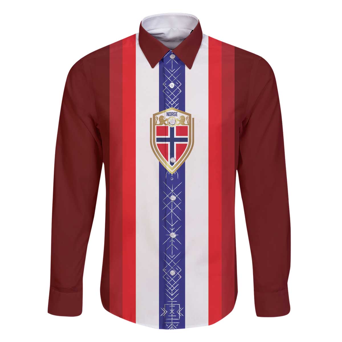 Custom Norway Football Family Matching Off The Shoulder Long Sleeve Dress and Hawaiian Shirt Norwegian Stripes-Viking Style - Wonder Print Shop