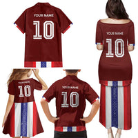 Custom Norway Football Family Matching Puletasi and Hawaiian Shirt Norwegian Stripes-Viking Style - Wonder Print Shop