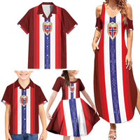 Custom Norway Football Family Matching Summer Maxi Dress and Hawaiian Shirt Norwegian Stripes-Viking Style - Wonder Print Shop