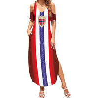 Custom Norway Football Family Matching Summer Maxi Dress and Hawaiian Shirt Norwegian Stripes-Viking Style - Wonder Print Shop
