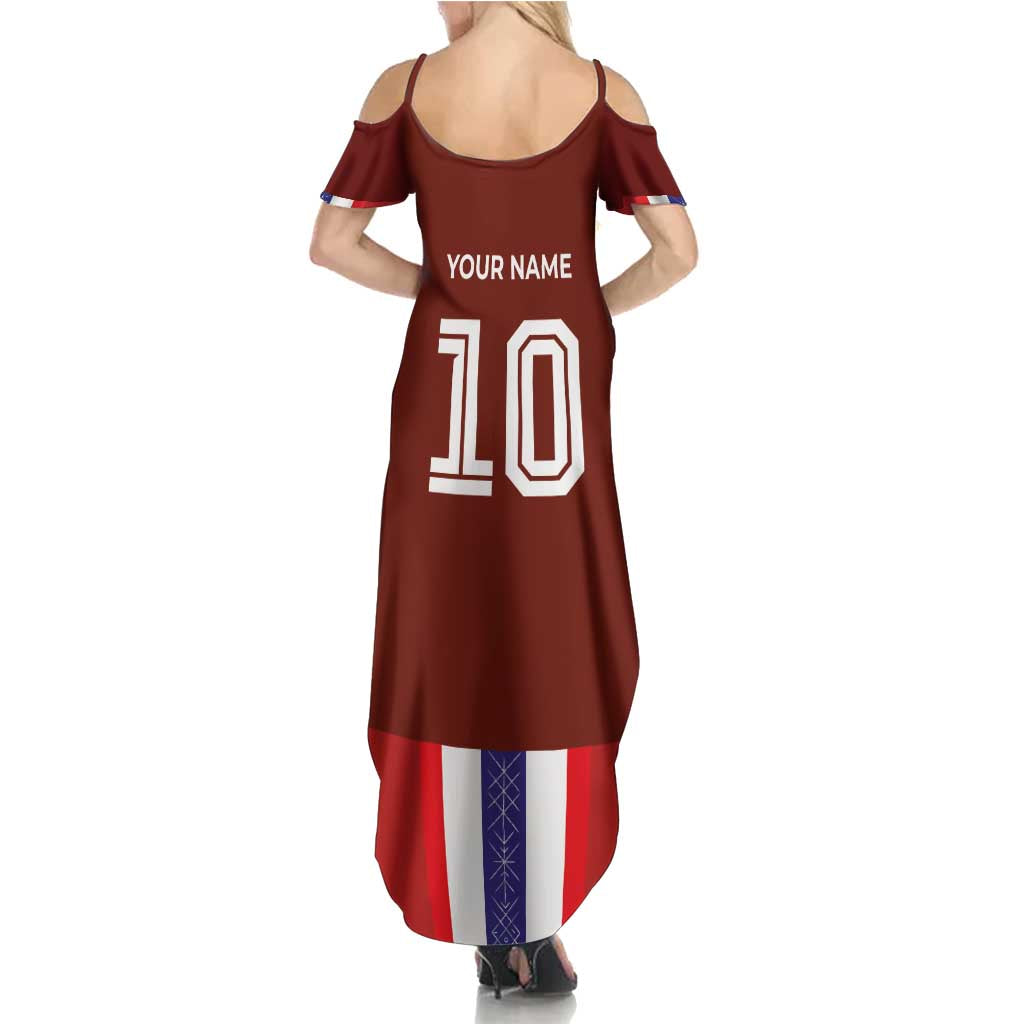 Custom Norway Football Family Matching Summer Maxi Dress and Hawaiian Shirt Norwegian Stripes-Viking Style - Wonder Print Shop