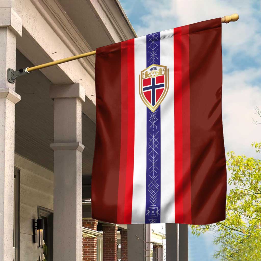 Norway Football Garden Flag Norwegian Stripes-Viking Style - Wonder Print Shop
