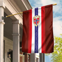 Norway Football Garden Flag Norwegian Stripes-Viking Style - Wonder Print Shop
