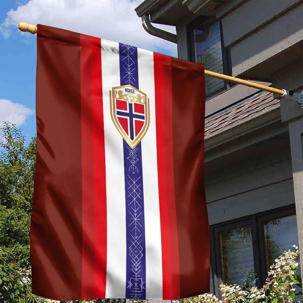 Norway Football Garden Flag Norwegian Stripes-Viking Style - Wonder Print Shop