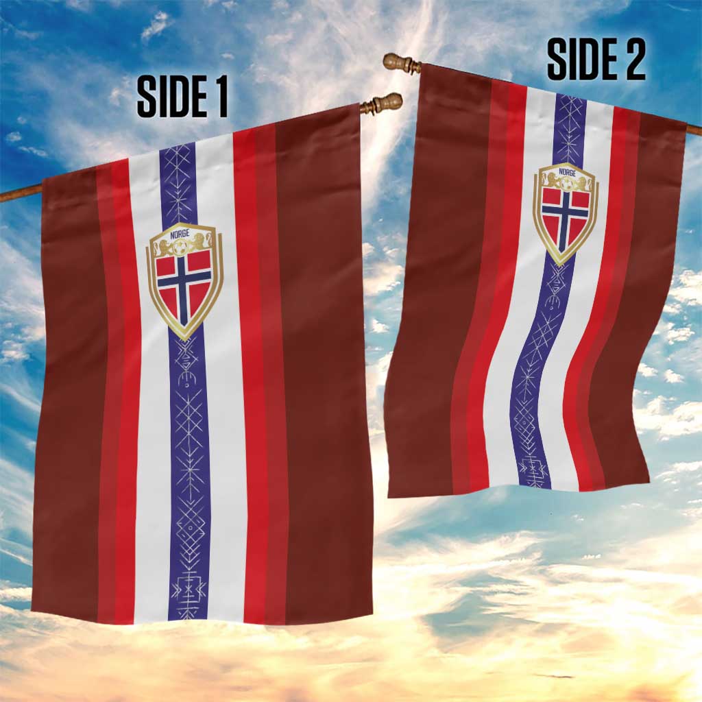 Norway Football Garden Flag Norwegian Stripes-Viking Style - Wonder Print Shop