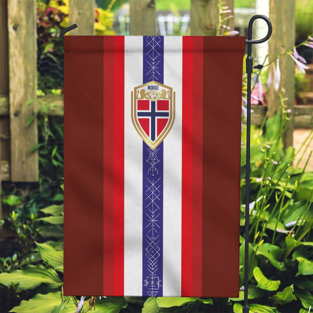 Norway Football Garden Flag Norwegian Stripes-Viking Style - Wonder Print Shop