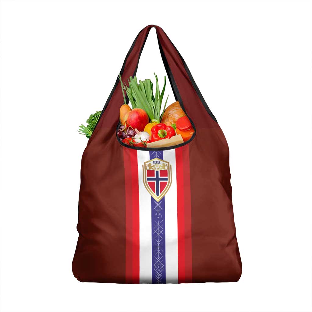 Norway Football Grocery Bag Norwegian Stripes-Viking Style - Wonder Print Shop