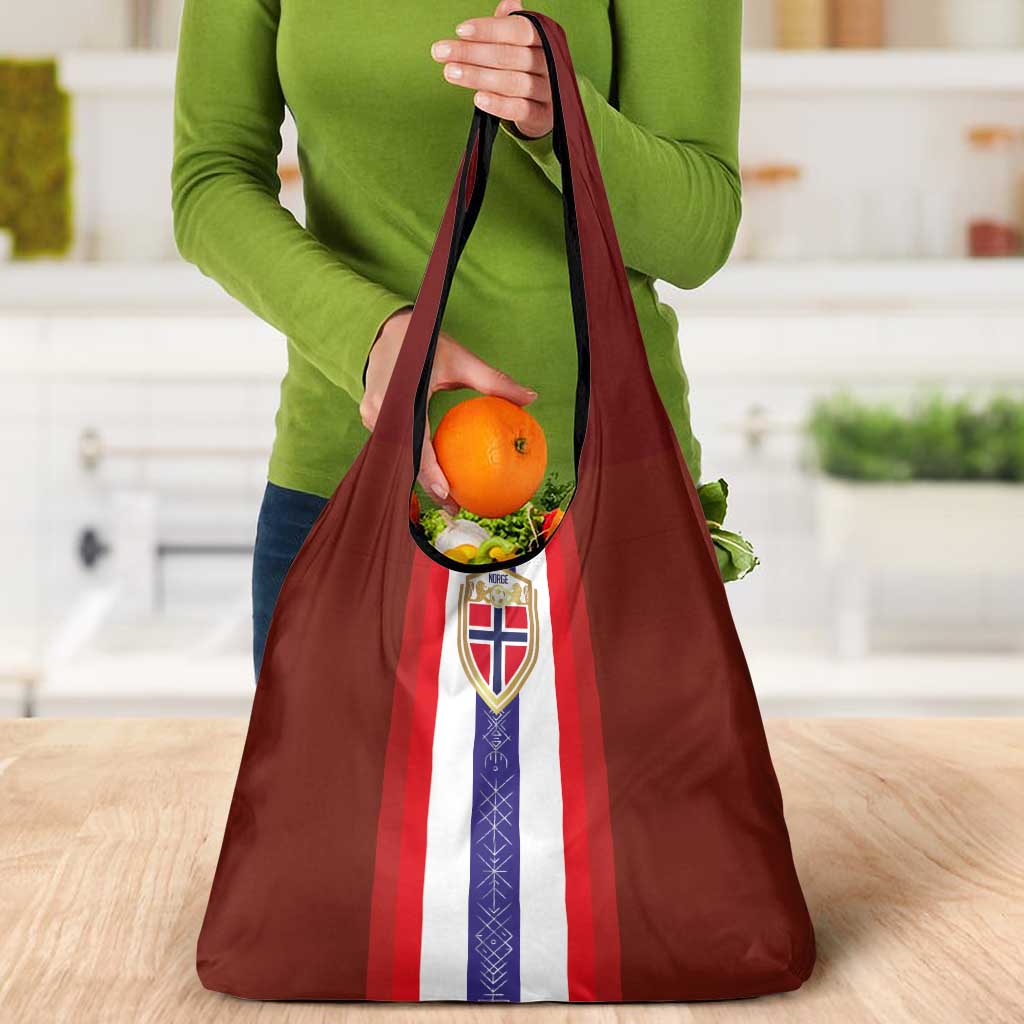 Norway Football Grocery Bag Norwegian Stripes-Viking Style - Wonder Print Shop