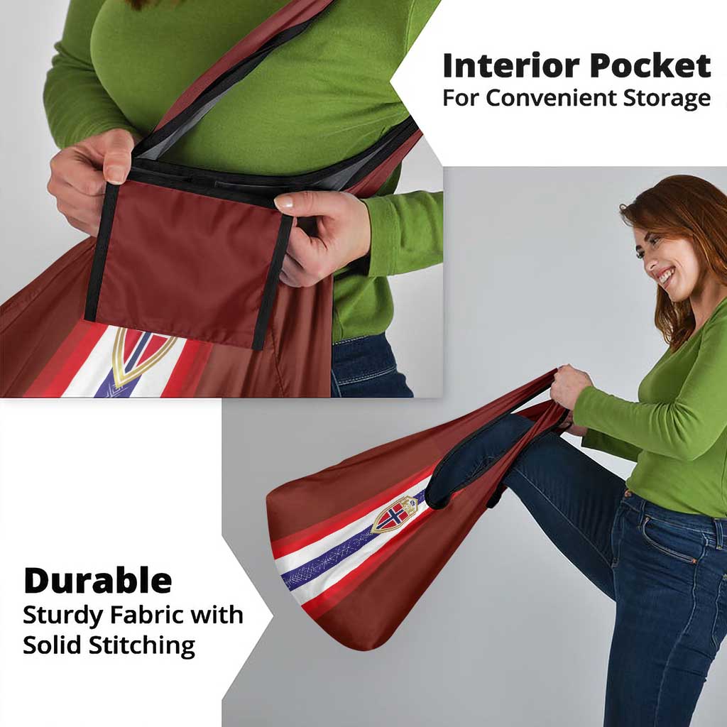 Norway Football Grocery Bag Norwegian Stripes-Viking Style - Wonder Print Shop