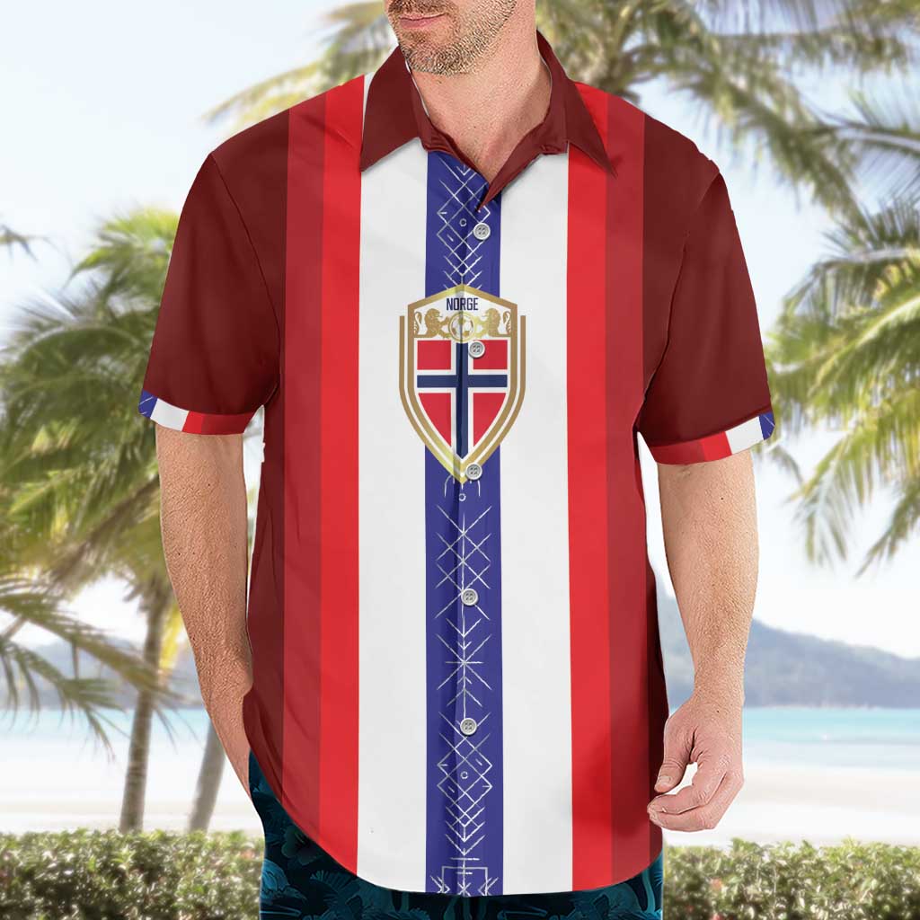 Custom Norway Football Hawaiian Shirt Norwegian Stripes-Viking Style - Wonder Print Shop