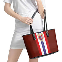 Norway Football Leather Tote Bag Norwegian Stripes-Viking Style - Wonder Print Shop