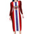 Custom Norway Football Long Sleeve Bodycon Dress Norwegian Stripes-Viking Style - Wonder Print Shop