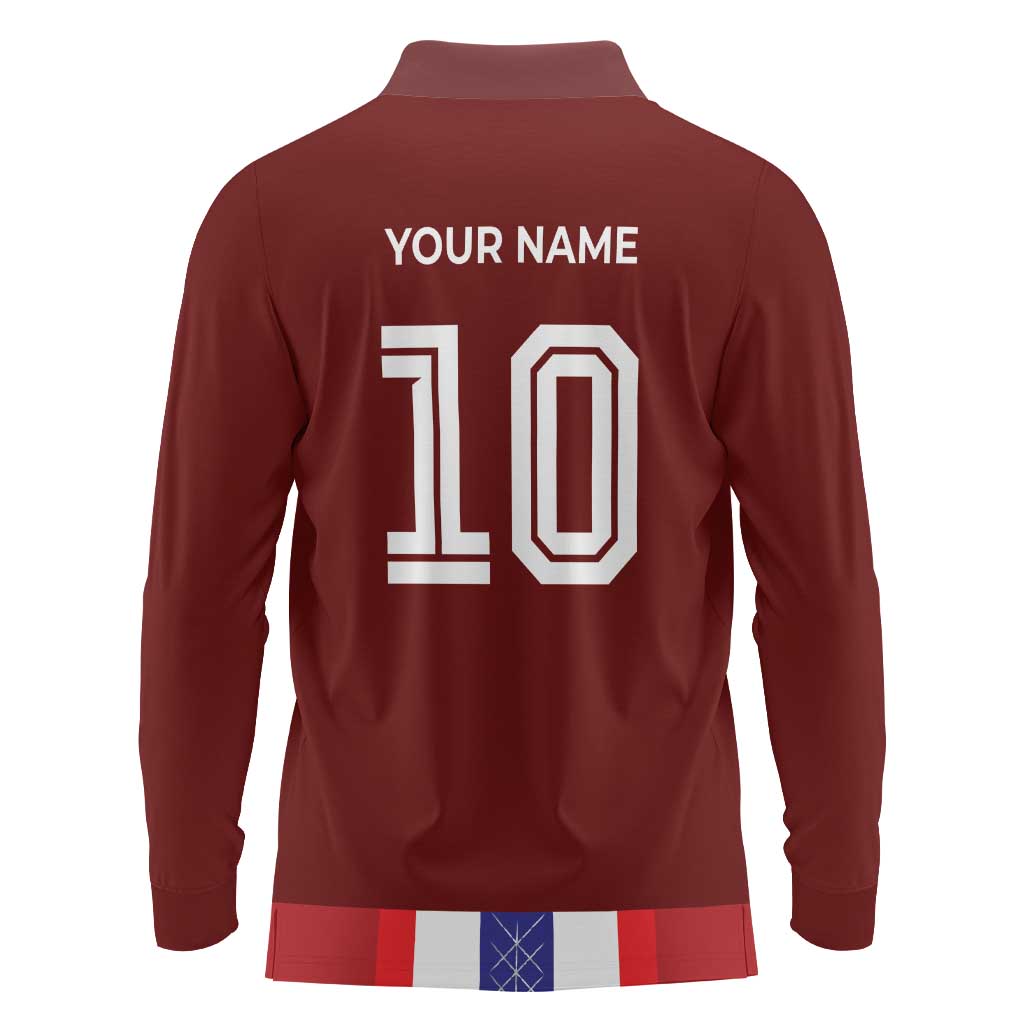 Custom Norway Football Long Sleeve Polo Shirt Norwegian Stripes-Viking Style - Wonder Print Shop