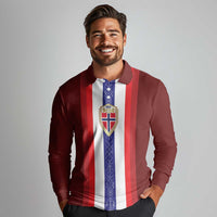 Custom Norway Football Long Sleeve Polo Shirt Norwegian Stripes-Viking Style - Wonder Print Shop