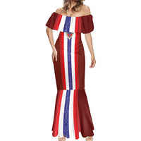 Custom Norway Football Mermaid Dress Norwegian Stripes-Viking Style - Wonder Print Shop