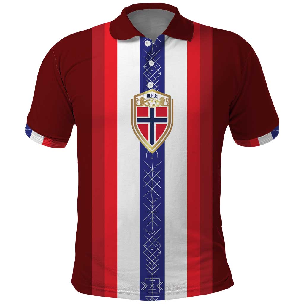 Custom Norway Football Polo Shirt Norwegian Stripes-Viking Style - Wonder Print Shop