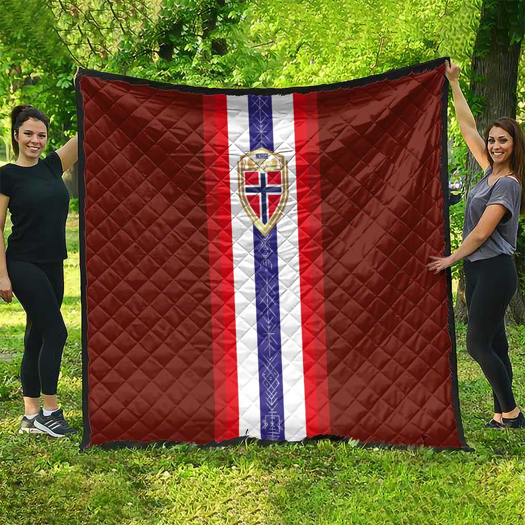 Norway Football Quilt Norwegian Stripes-Viking Style - Wonder Print Shop
