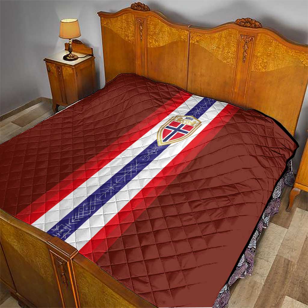 Norway Football Quilt Norwegian Stripes-Viking Style - Wonder Print Shop