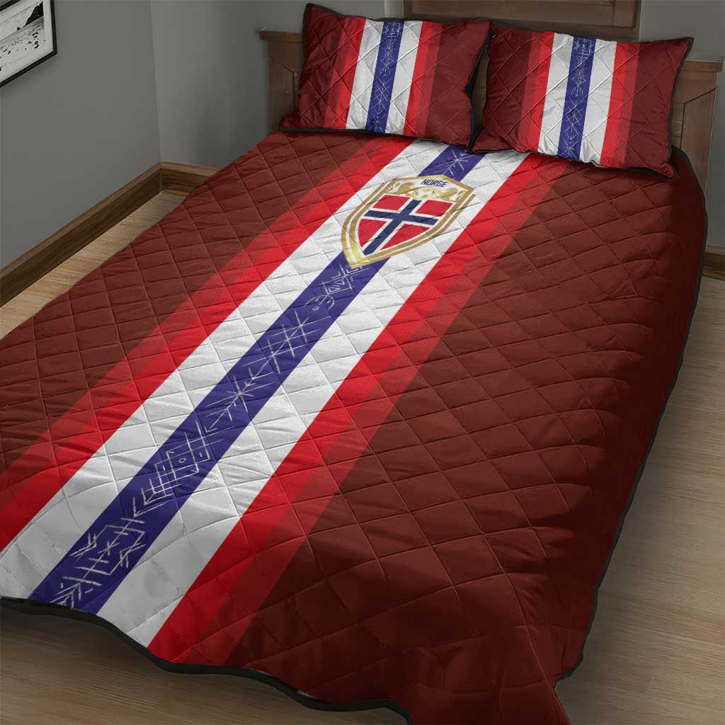 Norway Football Quilt Bed Set Norwegian Stripes-Viking Style - Wonder Print Shop
