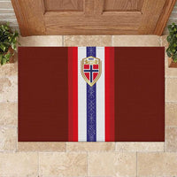 Norway Football Rubber Doormat Norwegian Stripes-Viking Style - Wonder Print Shop